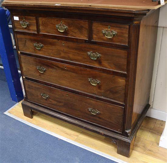 A mahogany chest of six drawers